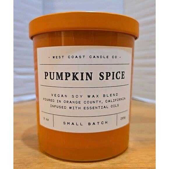 Leoben Co. Pumpkin Spice Scented Candle 9 oz Single Wick Vegan Wax USA Made - Picture 2 of 8